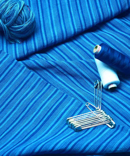 Natural Dyed Handloom Indigo Stripes – Textiles by Sonica Sarna available on Brown Living™. . SKU: 274 - 18111 - SSD - F04. Img 1.