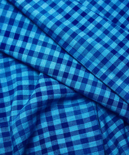 Natural Dyed Indigo Handloom Small Checks – Textiles by Sonica Sarna available on Brown Living™. 1 . SKU: 274 - 2907 - 247 - SSD - F02. Img 3.