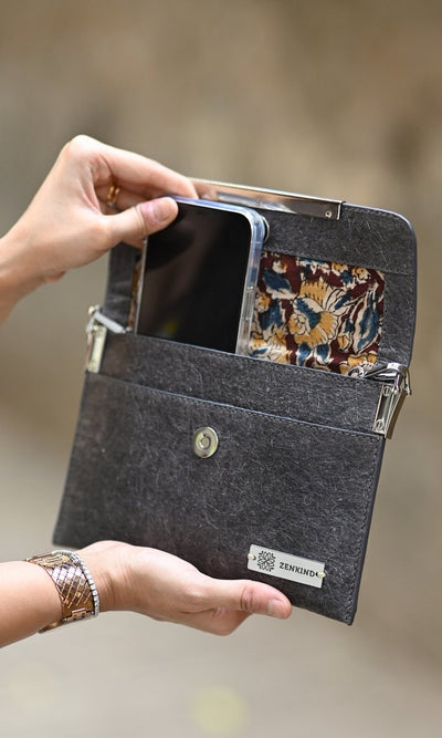 Natural Envelope Sling | Made with coconut leather – Womens Bag on Brown Living™. SKU: ZK6/SDB - 1212_24BL11934. Img 1.