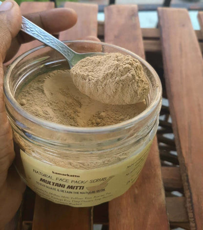 Natural face pack/scrub : Multani Mitti - 75 g | Pack of 2 | Verified Sustainable by Brown Living™