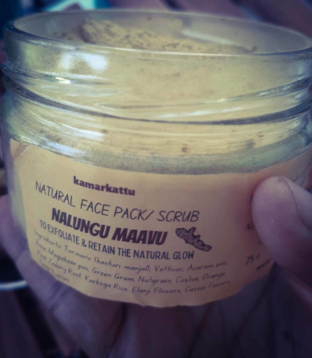 Natural face pack/ scrub : Nalungu Maavu - 75 g | Pack of 2 | Verified Sustainable by Brown Living™