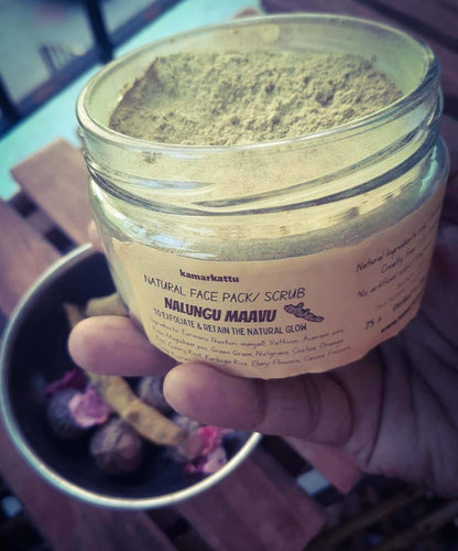 Natural face pack/ scrub : Nalungu Maavu - 75 g | Pack of 2 | Verified Sustainable by Brown Living™