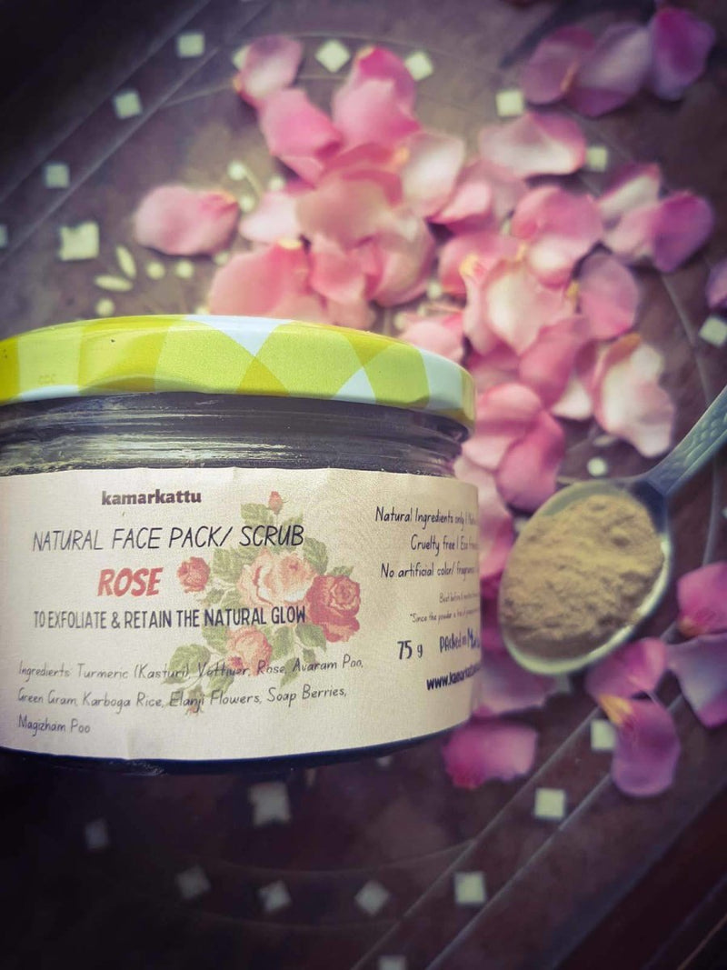 Buy Natural face pack/ scrub : Rose - 75 g | Pack of 2 | Shop Verified Sustainable Face Pack on Brown Living™