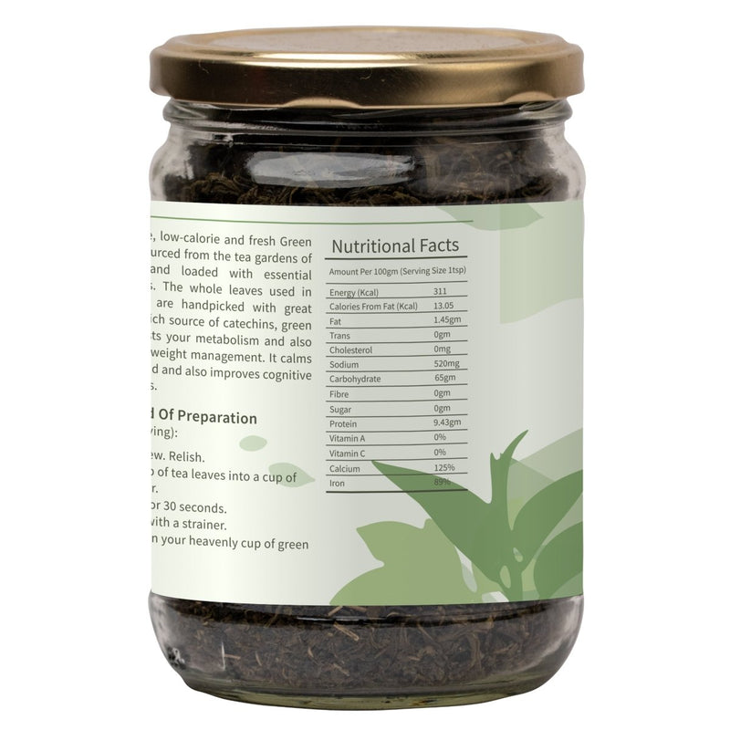 Buy Natural Green Tea Leaves | Handpicked | 180g | Shop Verified Sustainable Tea on Brown Living™