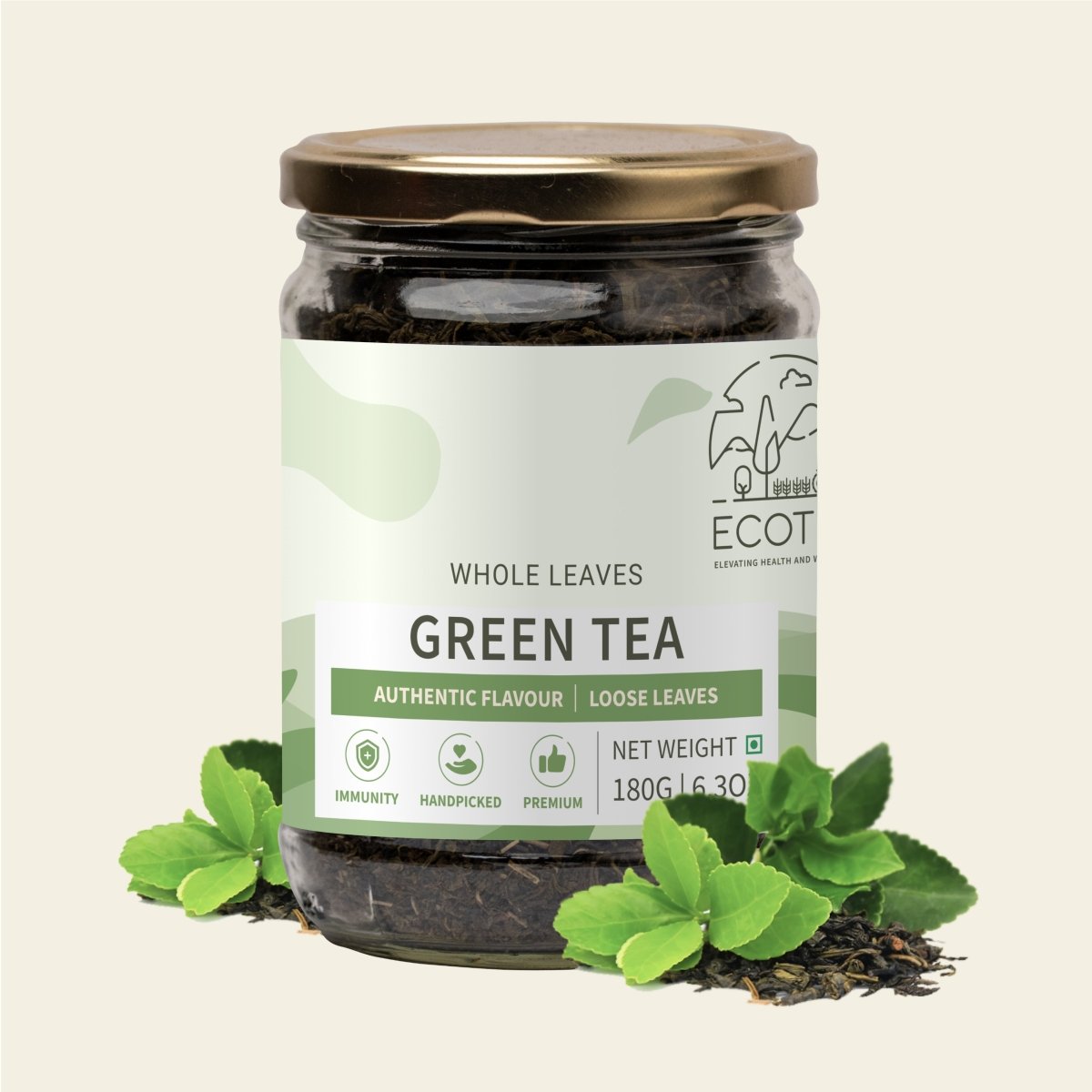 Natural Green Tea Leaves | Handpicked | 180g | Verified Sustainable by Brown Living™