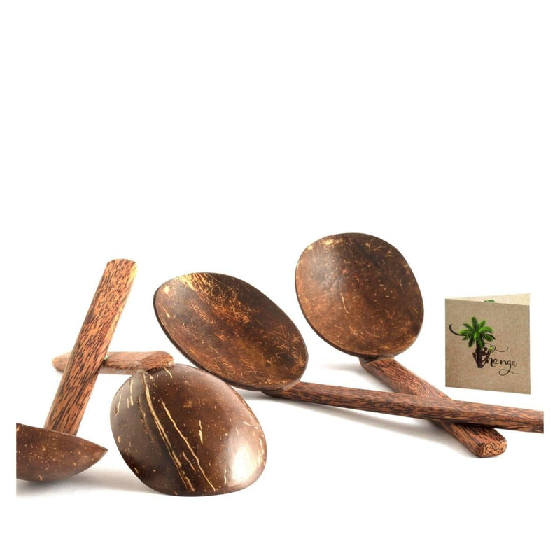 Buy Natural Handmade Coconut Shell Serving Spoon(Set of 2) | Shop Verified Sustainable Cookware on Brown Living™
