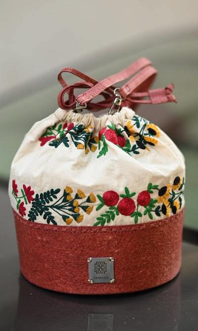 Natural Jhola Bag | Made of coconut leather – Womens Handbag on Brown Living™. SKU: ZK15/SDB - 11635265. Img 1.