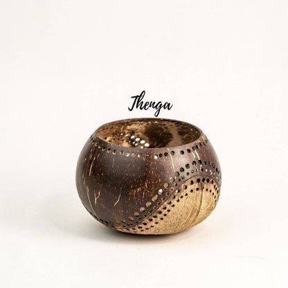 Exotic Handmade Coconut Candle Shell Holder - Lantern Tea Light | Verified Sustainable by Brown Living™