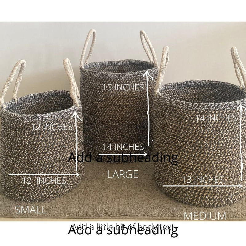 Buy Natural Jute Basket- Black & White | Large size | Shop Verified Sustainable Products on Brown Living