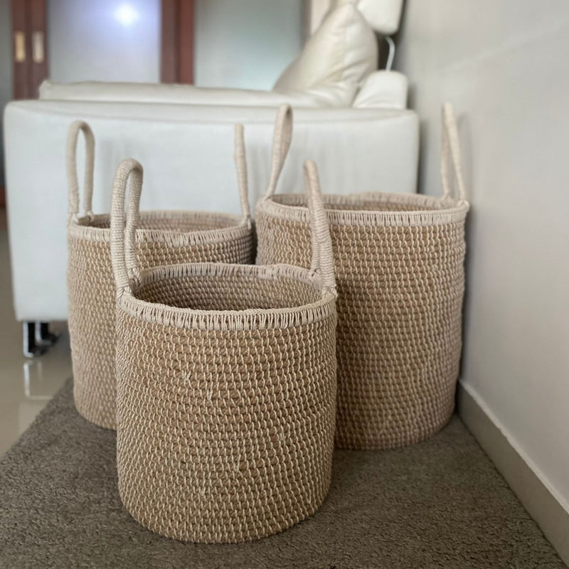 Buy Natural jute Basket | Medium Size | Shop Verified Sustainable Products on Brown Living