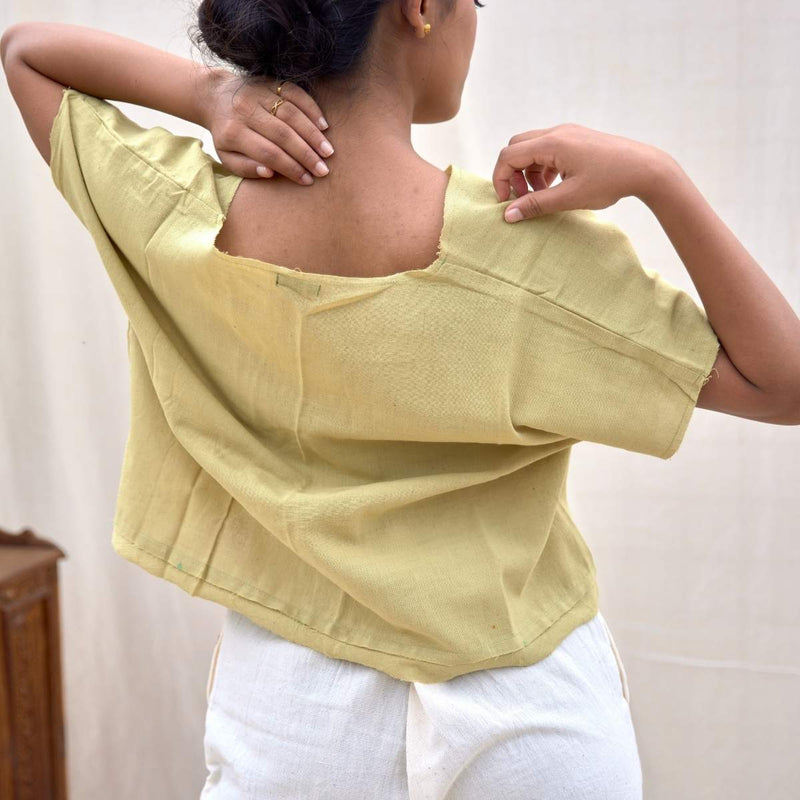 Buy Natural Lime |Take-It-Easy Top | Shop Verified Sustainable Womens top on Brown Living™