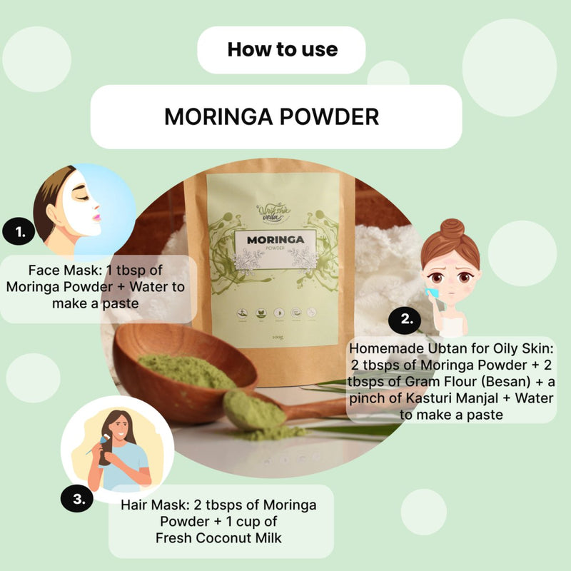 Buy Natural Moringa Powder- 100 g | Rich in Vitamins and Antioxidants | Shop Verified Sustainable Products on Brown Living