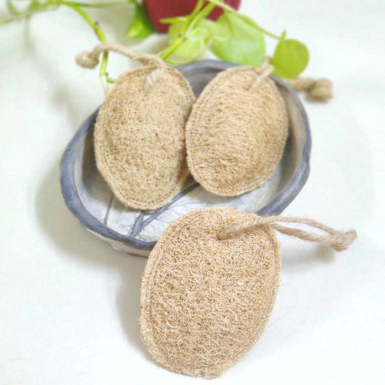 Buy Natural Plant based loofah-Set of 3 Bathing sponge or scrub | Shop Verified Sustainable Bath Accessories on Brown Living™