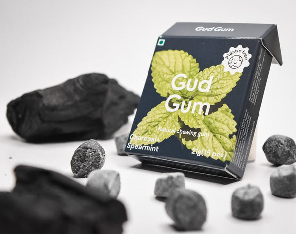 Buy Natural, Plastic Free Chewing Gum- Charcoal Mint | 21g x 3 | Pack of 3 (Each pack contains 15 gums) | Shop Verified Sustainable Products on Brown Living
