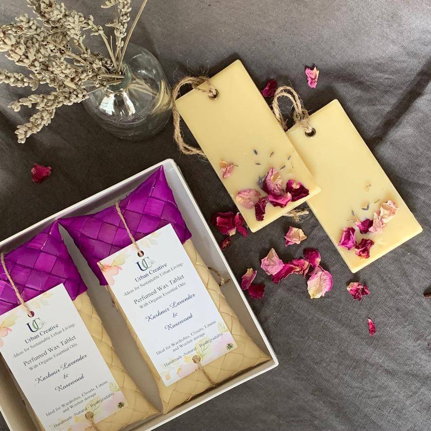 Natural Scented Wax Tablets - Kashmir Lavender & Rosewood | Verified Sustainable by Brown Living™