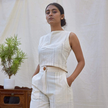 Natural Stripes | Tie Back Top | Verified Sustainable by Brown Living™