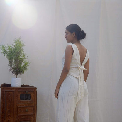 Natural Stripes | Tie Back Top | Verified Sustainable by Brown Living™
