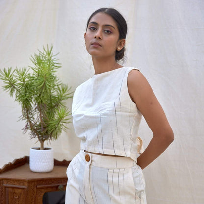 Natural Stripes | Tie Back Top | Verified Sustainable by Brown Living™