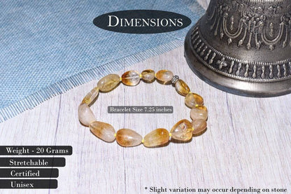 Natural Unisex Citrine Bracelet - Beige | Verified Sustainable by Brown Living™