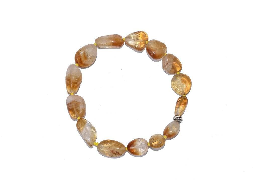 Natural Unisex Citrine Bracelet - Beige | Verified Sustainable by Brown Living™