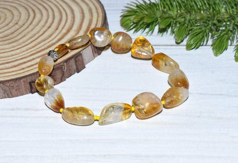 Buy Natural Unisex Citrine Bracelet - Beige | Shop Verified Sustainable Products on Brown Living