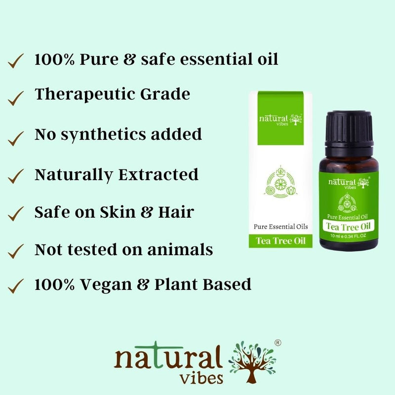 Buy Tea Tree Pure Essential Oil for Acne, Dandruff & Hair Fall | 10 ml | Shop Verified Sustainable Essential Oils on Brown Living™