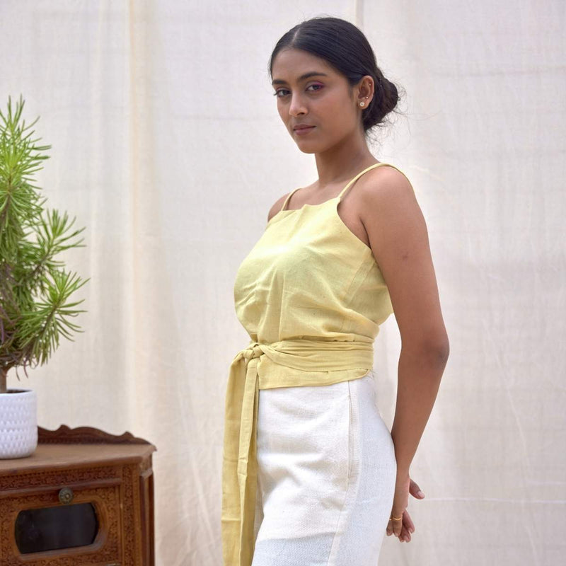 Buy Natural Yellow | Tie-Up Cami | Shop Verified Sustainable Products on Brown Living