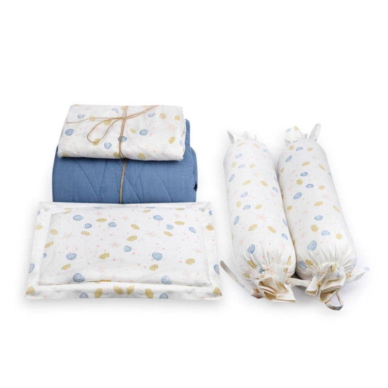 Buy Naturally Dyed Organic Cotton Crib Set- Sea of Dreams | Shop Verified Sustainable Baby Bottles & Accessories on Brown Living™