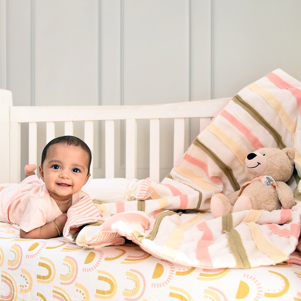 Naturally Dyed Organic Cotton Crib Set - You are my Sunshine | Verified Sustainable by Brown Living™