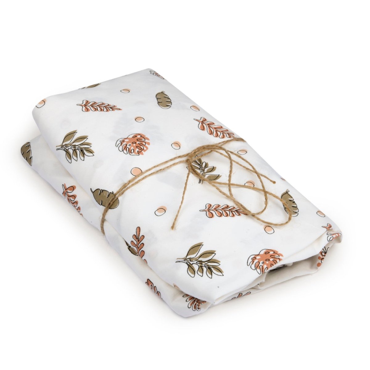 Naturally Dyed Organic Cotton Fitted Sheet - Falling Leaves | Verified Sustainable by Brown Living™