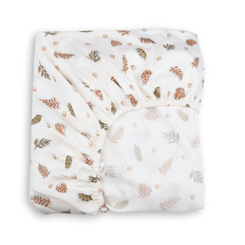 Buy Naturally Dyed Organic Cotton Fitted Sheet- Falling Leaves | Shop Verified Sustainable Baby Bed Protectors on Brown Living™