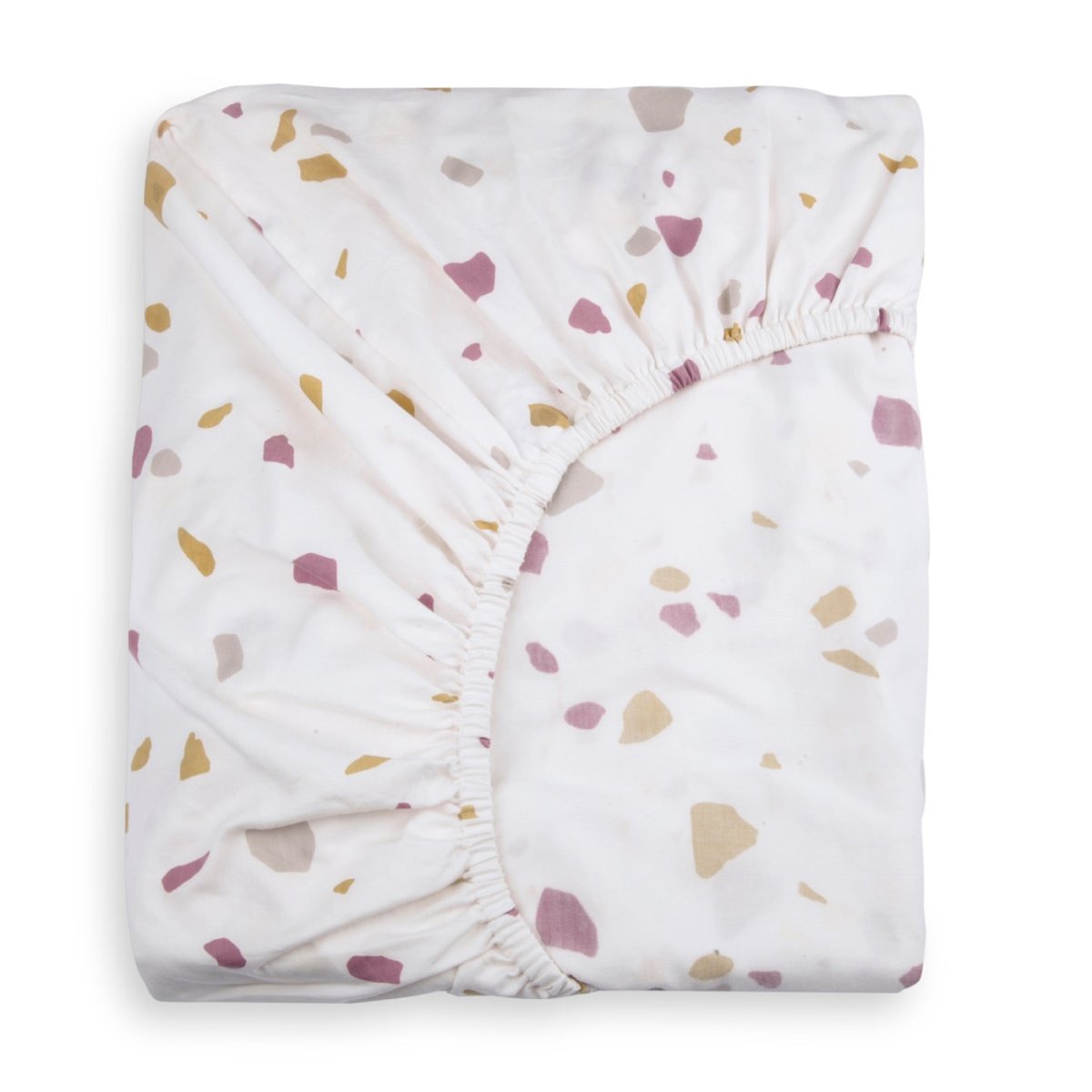 Naturally Dyed Organic Cotton Fitted Sheet - Rocks & Pebbles | Verified Sustainable by Brown Living™