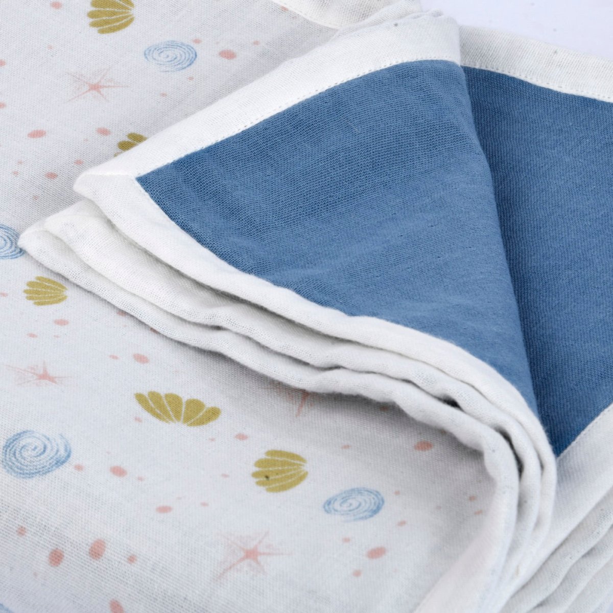 Naturally Dyed Organic Muslin Blanket & Swaddles (Set of 3) - Sea of Dreams | Verified Sustainable by Brown Living™