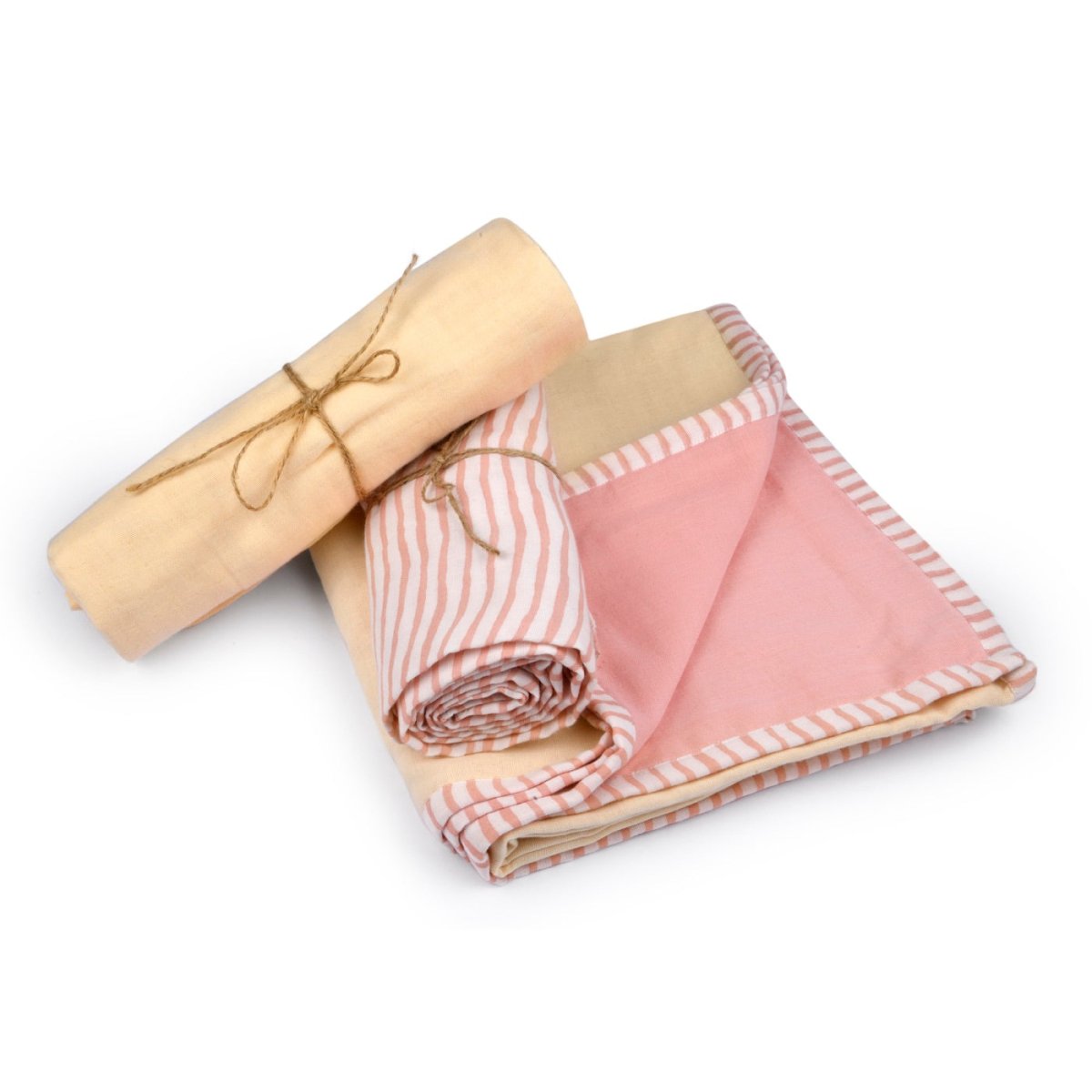 Naturally Dyed Organic Muslin Blanket & Swaddles (Set of 3) - You are my Sunshine | Verified Sustainable by Brown Living™