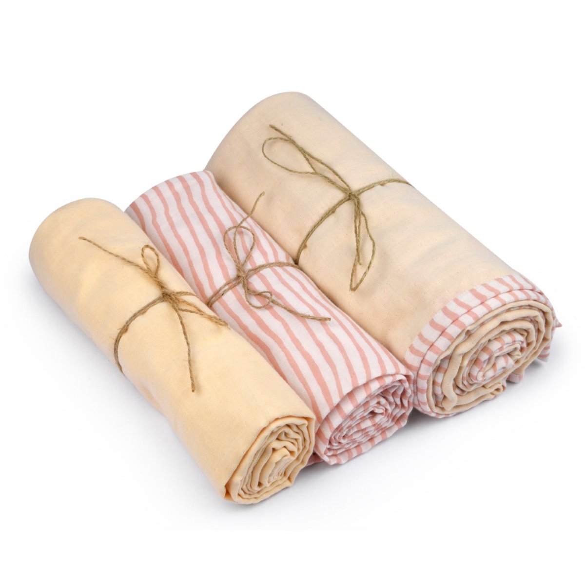 Naturally Dyed Organic Muslin Blanket & Swaddles (Set of 3) - You are my Sunshine | Verified Sustainable by Brown Living™