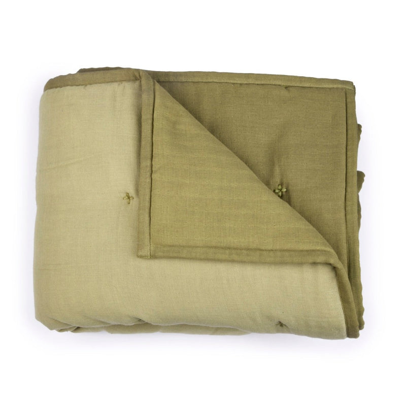 Buy Naturally Dyed Organic Muslin Quilt- Falling Leaves | Shop Verified Sustainable Products on Brown Living