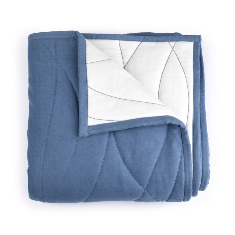 Buy Naturally Dyed Organic Muslin Quilt- Sea of Dreams | Shop Verified Sustainable Bed Linens on Brown Living™