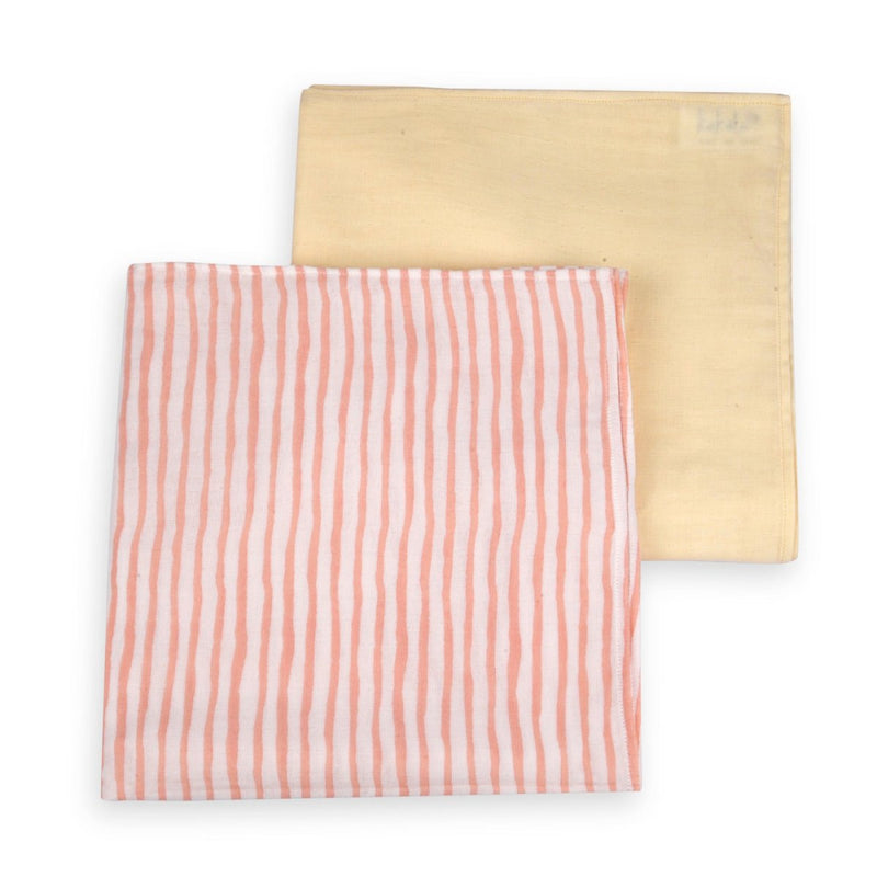 Buy Naturally Dyed Organic Muslin Swaddles (Set of 2)- I'm Peachy | Shop Verified Sustainable Products on Brown Living