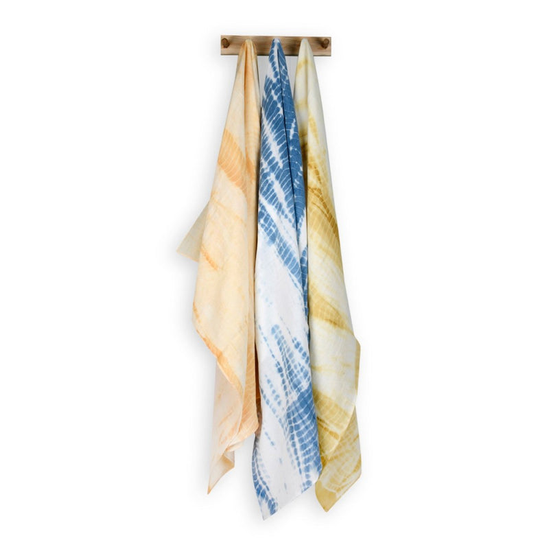 Buy Naturally Dyed Organic Muslin Swaddles (Set of 3)- Ripples | Shop Verified Sustainable Products on Brown Living