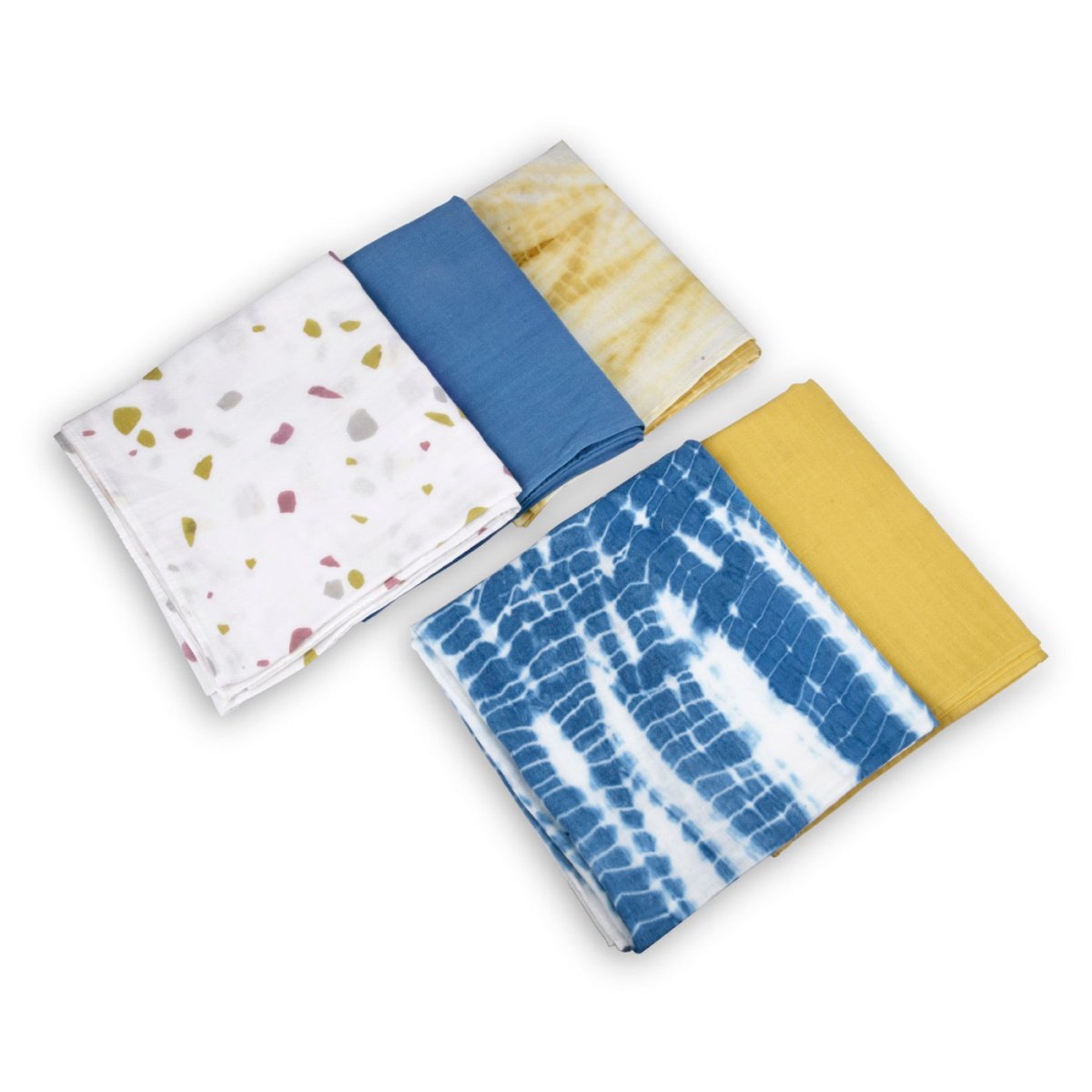 Naturally Dyed Organic Muslin Swaddles (Set of 5) - It’s a Boy | Verified Sustainable by Brown Living™