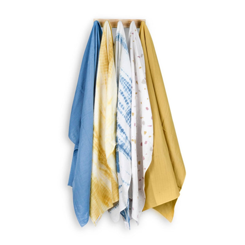 Buy Naturally Dyed Organic Muslin Swaddles (Set of 5)- It’s a Boy | Shop Verified Sustainable Baby Swaddle on Brown Living™