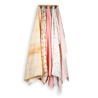 Naturally Dyed Organic Muslin Swaddles (Set of 5) - It’s a Girl | Verified Sustainable by Brown Living™