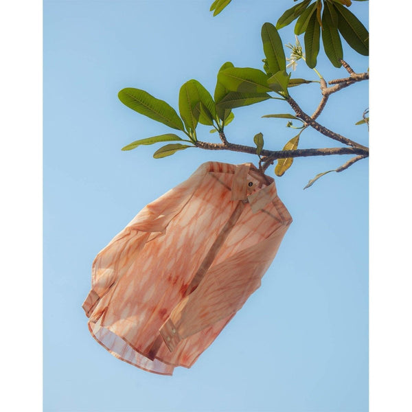 Buy Naturally dyed Sunset Shibori Shirt without Embroidery | Shop Verified Sustainable Products on Brown Living