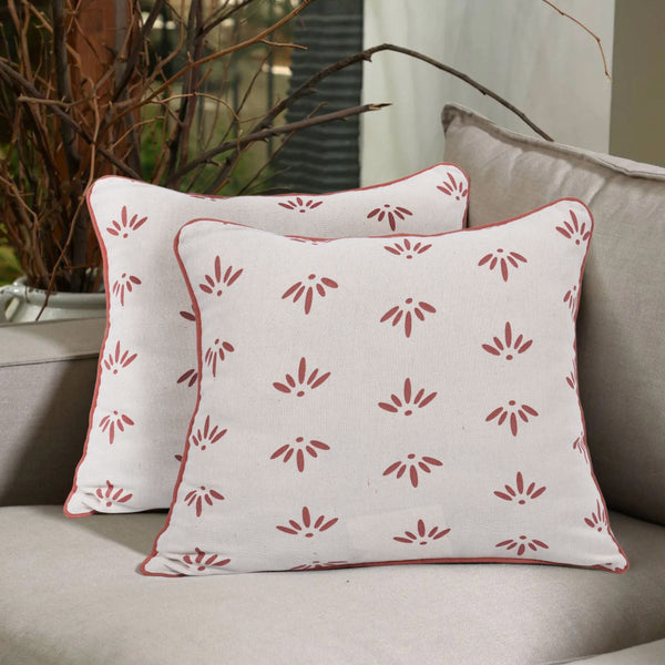 Nature's Rust Printed Cushion Cover - Set of 2 | Verified Sustainable Covers & Inserts on Brown Living™