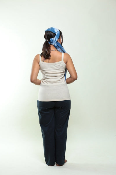 Navy 100% Organic Cotton Pajamas – Womens Pants on Brown Living™. SKU: P14/PJ/Navy/S_24BL10601. Img 5.