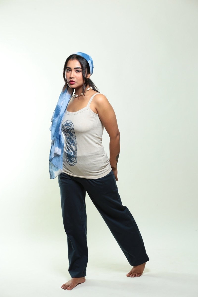 Navy 100% Organic Cotton Pajamas | Verified Sustainable Womens Pants on Brown Living™