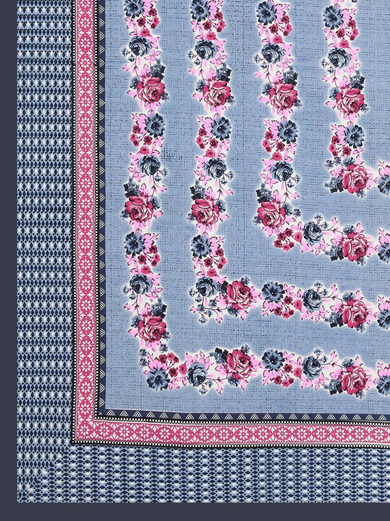 Buy Navy Interiors Floral Hand Block Printed Cotton Queen Size Bedding Set | Shop Verified Sustainable Products on Brown Living
