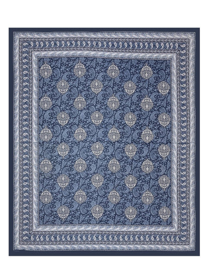 Navy Interiors Hand Block Printed Cotton Queen Size Bedding Set | Verified Sustainable by Brown Living™
