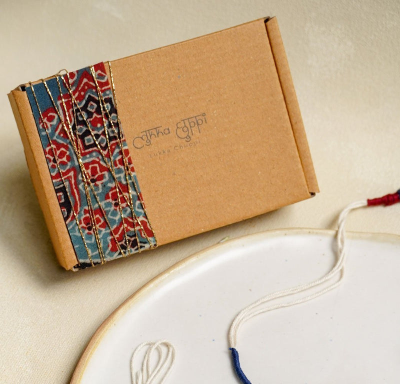 Buy Neel - Upcycled Ajrakh Rakhi | Shop Verified Sustainable Products on Brown Living