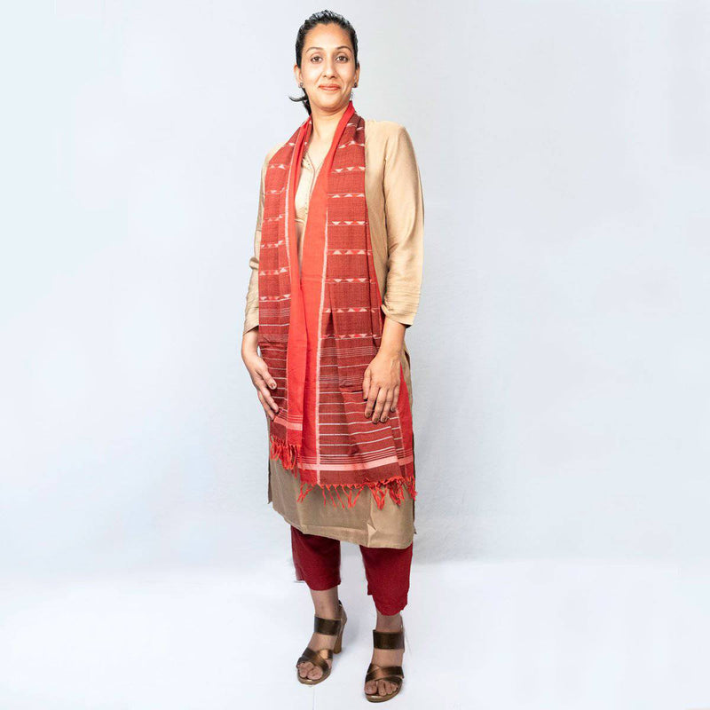 Buy Classic Wine Ikat Scarf | Shop Verified Sustainable Products on Brown Living